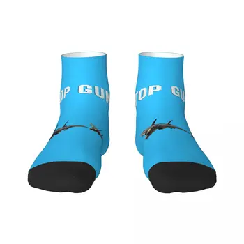 Top Gun Baskı Erkek Mürettebat Çorap Unisex Kawaii 3D Baskılı Elbise Çorap