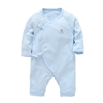 Honeyzone Sıcak Vetement Bebe Tulum Yürümeye Başlayan Çocuk Giysileri Mavi Noktalar Bebek Romper Tam Kollu Bebek Sleepsuit Moda Bebe Fille